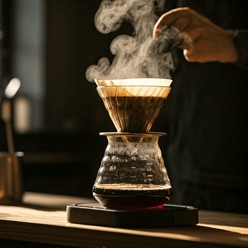 Barista performing a precise pour-over brew, representing The Tea & Coffee Co. coffee machine expertise